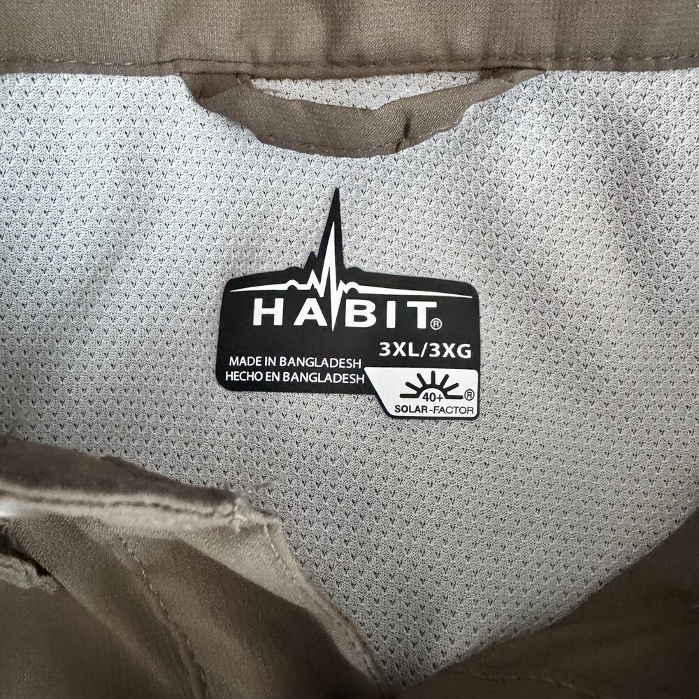 Habit Fishing Shirt Mens 3XL Tan Khaki Long Sleeve Vented Outdoors Hiking - Picture 10 of 10